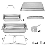 Alston 3LX3 Chafing Dish Set, Premium 410 Stainless Steel Buffet Warmer, Bain Marie Food Server with XFYA-BW-3T