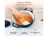 Enameled Cast Iron Dutch, 5.7L Pot with Lid and Dual Handles, Heavy-Duty Durable Cookware Pan, V952-ZTHLKX6QTTCT7F6PS001V0