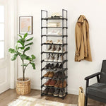 SONGMICS 10-Tier Metal Shoe Rack Customizable Design Black V227-8498402110990