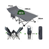 Camping Bed Elevated Cot with Mattress Foldable Outdoor Adult Sleeping V63-952811