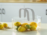 Clear Hand Basket Comfortable Handle Ventilation Holes Easy Access Versatile Fruit Storage Basket V1294-YM0703-3117230074512