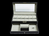 12 Grids Watch Display Case Leather jewellery Storage Box Organiser Lock Key V63-823711