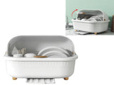 Dish Drying Box Multifunctional Space Saving Dish Drainer with Lid Cover for Kitchen Accessories V1294-YM0706-3118230174011