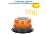 Solar Powered LED Flashing Beacon Light, 12-24V Amber Emergency Magnetic Warning Yellow V201-LED0016OR8AUA