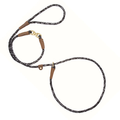 Mendota Small Swivel Slip Leash- Made in the USA : 10mm x 1.8m - Salt and Pepper V256-MP07114