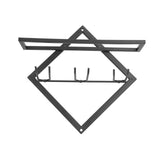 Wall Mounted Wine Rack Black Rhombus Shaped Wall Mounted Double Hook Wine Rack for Wine Cellar Home V1294-YM0523-3118210295411
