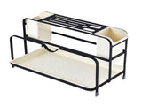 Chopsticks Draining Rack Multifunctional Carbon Steel and PP Kitchen Counter Utensil Holder Black V1294-YM0901-3118240168612