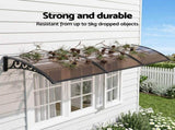 Instahut Window Door Awning 0.8mx3m Brown AWN-08X3-BR