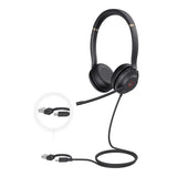 Yealink UH37 Dual MicrosoftTeams Certified USB Wired Headset USB-C/A PROFESSIONAL USB HEADSET Dual V1202-V2-IPY-TEAMS-UH37-D-CA