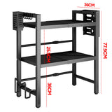 3-Tier Microwave Stand Oven Rack Height Adjustable and Extendable Stainless Steel Kitchen Storage V985-MICROWAVESHELF