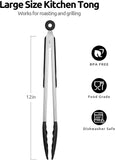 600F Heat Resistant 12in Silicone Cooking Tongs with Non Stick Rubber Tips and 12" Kitchen V1258-DP02-C-385