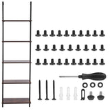 VEVOR Industrial Square Pipe Shelf 5 Tier 48x30x178cm Wall-Mount for Bedroom V952-JSGZWJFGHMBHGMXTKV0