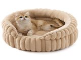 Cat Bed Plush Cat Bed Round Cat Bed Cat Furniture Cat Comfort Pet Supplies - Beige / 20in V1107-135-46437-BEG-20IN