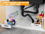 CARLA HOME 2 pack Under Sink Organiser with Sliding Drawers & 2 tier for Kitchen & Bathroom LSB-36342