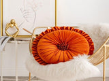 Round Velvet Cushion Ruffled Flower Cushion Decorative Sofa Throw Pillow V1294-YM0716-220628DJ01-2