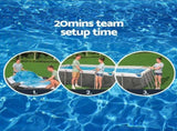 Bestway Swimming Pool 282x196x84cm Steel Frame Above Ground Pools Filter Pump 3662L BW-POOL-SQ-282-56631