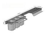 Metal Cutlery Holder with Drip Tray and Hooks for Spoons, Forks and Kitchen Tools, Countertop Drying V1189-WXF-260203-00270