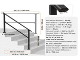 Handrails for Outdoor Steps, 4-5 Step Stair Hand Rail Kit, Transitional Carbon Steel Railings with V952-FGDHGZLSLZFSIFL6RV0