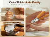 Wide Jaw Opening Anti-Splash Slanted Nail Clipper, Curved Blades for Ingrown & Thick Nails, V1258-DP02-F-399