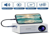 LED Projector Australia Home Cinema Projector Portable Mini Projector Built-In - Black - Size 01 V1403-787-40120-BLK-01