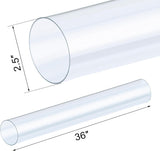 Xadnitu 4 Pieces 2-1/2" x 36" Clear Rigid Pipes, Plastic Round Tubes with Strap Clamps for Home, V1258-DP02-F-293