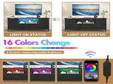 140cm Black LED TV Cabinet Entertainment Unit with Power Outlets V178-59320