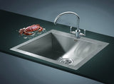 530x505mm Handmade Stainless Steel Topmount Kitchen Laundry Sink with Waste V63-798957