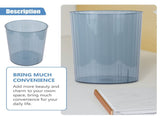 Blue Transparent Trash Bin Household Waste Bucket with Modern Style for Home V1370-AZ4-10753