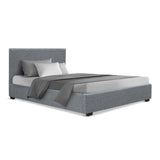 Artiss Bed Frame King Single Size Gas Lift Grey NINO BFRAME-E-NINO-KS-GY-AB