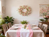 24 Inch Spring Wreaths for Front Door - Artificial Flower Wreath with Baby Pink & Cream Daisy, V1258-DP02-C-2656