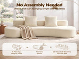 Artiss 228cm Modular Sofa Bed Sectional Boneless Couches for Living Room No Assembly Required SBED-K-CDY-3S-WH