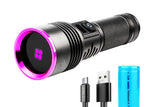 365nm Black Light UV Flashlight With LCD Display Rechargeable Torch Lamp V1308-DSZKI-3