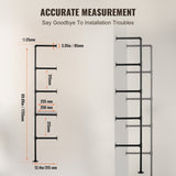 Industrial Pipe Shelf, 5 Tier 2PCS, 9.84in Applicable Board Width Wall-Mount Floating Rustic Wood V952-JSGZWJYGWMBHN3J8IV0