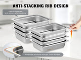 8 Pack Hotel Pans, 1/2 Size Anti-Jam Steam Pan with Lid, 0.8mm Thick Stainless Steel Steam Table V952-12BCCPBXG8JTGXJ0JV0