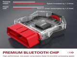 Car OBD2 Bluetooth Scanner, 25K80 Chip Fault Code Reader for Reset and Clear, Real-time Data V1259-DP01-I-00101