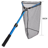Telescopic Folding Fishing Landing Net - 92cm Aluminium Alloy Handle with 80cm Deep Triangular Mesh V888-ELOSUNG57551