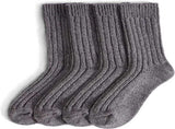 97% Merino Wool Crew Socks for Men & Women 2 Pairs Classic Rib, Thick Wool Socks for Hiking, Work, V1258-DP02-F-515