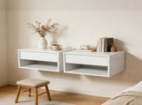 Levede 2 Floating Bedside Tables Side Table Storage Nightstand Bedroom Cabinet NI1080-WH-AU