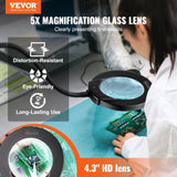 VEVOR 5X Floor Magnifying Glass with Light and Stand Flexible Gooseneck LED V952-YGFDD12WYDZW2Z6FFV9