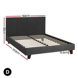 Artiss Bed Frame Double Size Charcoal NEO BFRAME-G-NEO-D-CHAR-AB