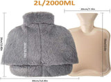 Natural Rubber Foot Warmer 2L Hot Water Bottle with Leak-Proof Screw Cap, Removable Washable Soft V1189-LC-DG-00146
