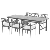 Gardeon Outdoor Dining Set 5 Piece Wooden Table Chairs Setting Grey ODF-V-DINING-GR-ABC