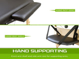 Wooden Portable Massage Table Bed 3 Fold 70cm BLACK V274-MT-BLACK