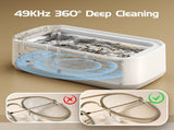 X82 White Ultrasonic Jewelry & Eyeglass Deep Cleaner with Cloth - LCD Digital Display & 5-Level V888-ELOSUNG45417