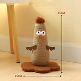 Beige Adorable Chick Cat Scratching Post - Durable Sisal Rope Scratcher Toy for Cats & Kittens V888-ELOSUNG27112
