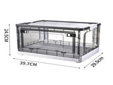 Storage Box Side Doors Clear Large Capacity Container with Wheel for Home Office Tea White 3 Door V1294-YM0716-3117220173811