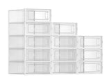 CARLA HOME 12-Pack Clear Stackable Shoe Storage Boxes - White - Shoe Box Storage V178-36402
