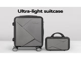 Wanderlite 2Set 20 Inch Luggage Case with 12 Inch Handheld Luggage Box Hard Shell Travel Suitcase LUG-ABS-CB-12-20-DG