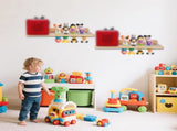 Wooden magnetic shelf for toy figures - wall mount with floating display - 1-tier organizer for V1189-WXFBOL-11-1