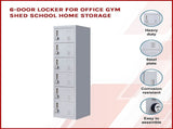 6-Door Locker for Office Gym Shed School Home Storage V63-832711